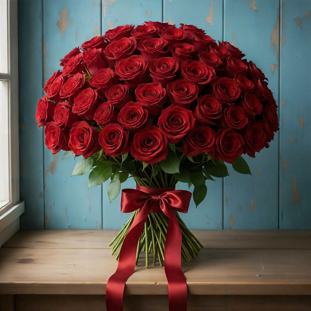 Букет Красные розы Блэк Меджик в Ягул