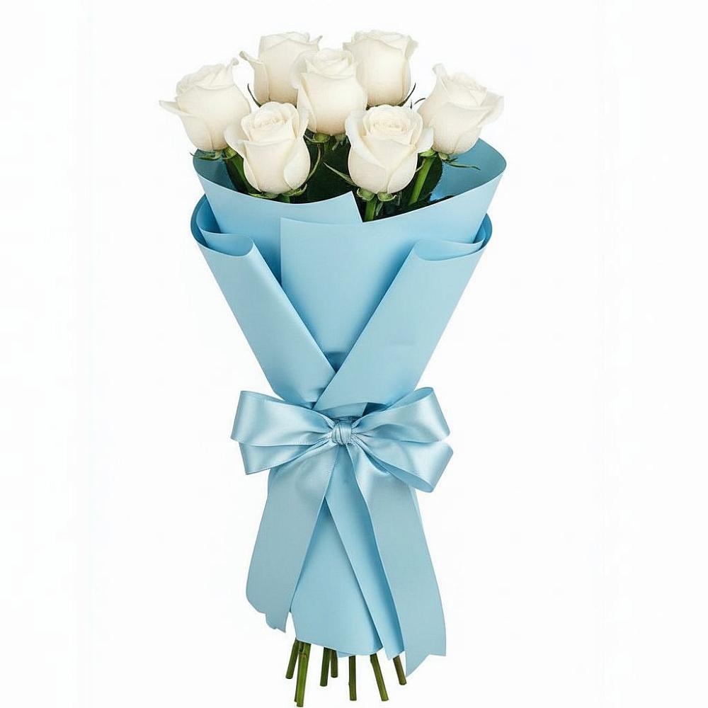 Букет 7 белых роз Проуд в Ягул