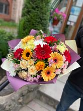 Букет цветов из:  Герберы, Ромашки, Хризантемы, Розы и Подсолнухи #REPLACE_PRED# Ягул