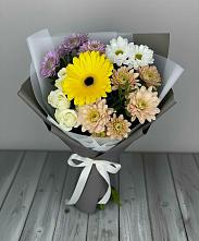 Букет цветов из:  Розы, Герберы и Хризантемы в Ягул