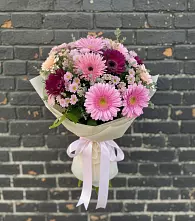 Букет цветов из:  Герберы и Хризантемы в Ягул