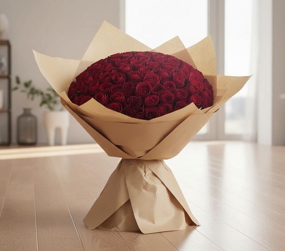 Букет 101 Красная роза в Ягул